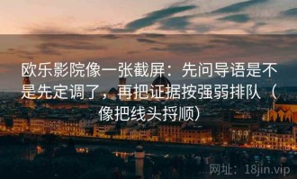 欧乐影院像一张截屏：先问导语是不是先定调了，再把证据按强弱排队（像把线头捋顺）